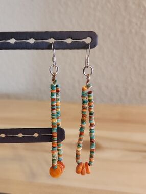 Handmade Multi Stone Heishi Earrings